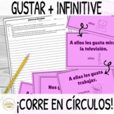 Gustar and Infinitive ¡Corre en Círculos! Activity with Di