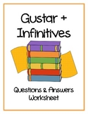 Gustar with Infinitives - Questions and Answers Worksheet