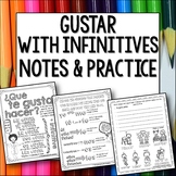 Gustar with infinitives Guided Notes and Worksheets on Qué