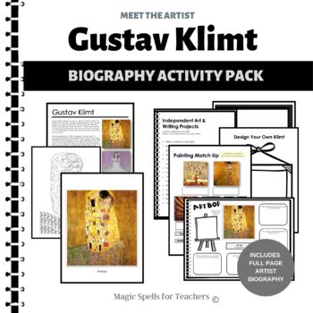 Preview of Gustav Klimt Activities - Klimt Biography Art Unit -The Kiss - Valentine's Day