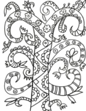 Gustav Klimt Tree of Life coloring page #1
