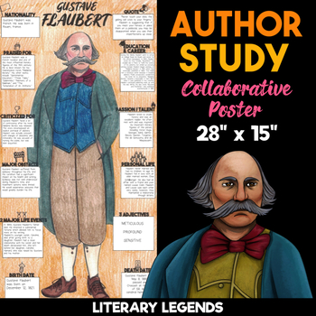 Preview of Gustave Flaubert Author Study | Body Biography | Collaborative Poster