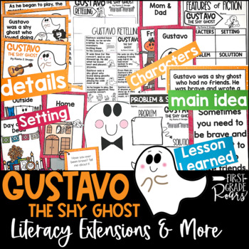 Preview of Gustavo the Shy Ghost Activities Halloween Book Companion Reading Comprehension