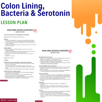 Preview of Gut Health: Understanding the Colon, Bacteria, and Serotonin Lesson Plan
