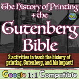 Gutenberg Bible Printing Press Timeline Activity + Web Que