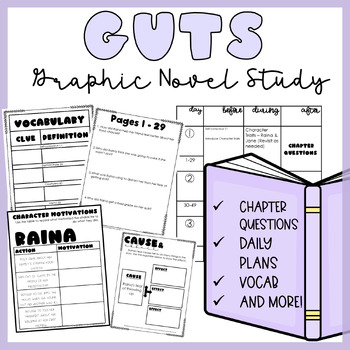 Preview of Guts | Graphic Novel Study | Printable | Digital
