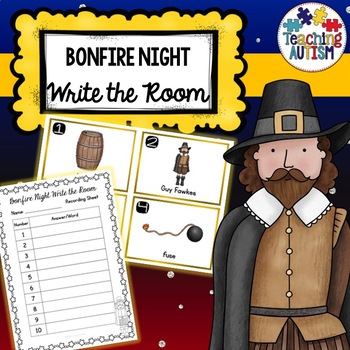 Guy Fawkes Bonfire Night Write the Room by Teaching Autism | TPT