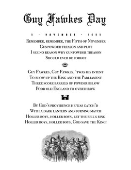 Preview of Guy Fawkes Day - Free Printable