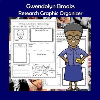 Preview of FREE Gwendolyn Brooks Biography Research Graphic Organizer