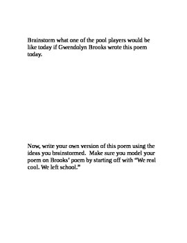 Preview of Gwendolyn Brooks-The Pool Players