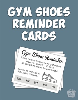 Preview of Gym Shoes Reminder Cards