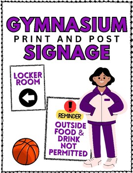 Preview of Gymnasium Signage For Sporting Events and School Activities (purple)