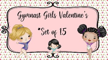 Preview of Gymnast Valentines- set of 15.