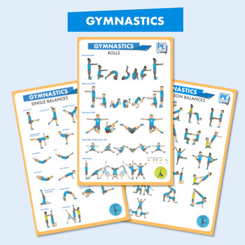 Preview of Gymnastics Balances and Rolls Posters 11x17 - The PE Project