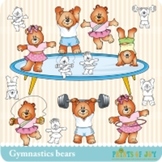 Gymnastics Bears Clipart Graphics