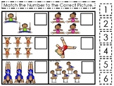 Gymnastics themed Match the Number Preschool Math and Coun