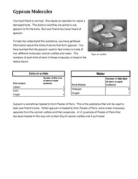 Preview of Gypsum Molecules: MS-PS1-1 Student Handout with Teacher Guide and Key