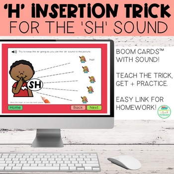 Preview of H Insertion Trick for the Sh Sound | Boom Cards™ | Speech Therapy