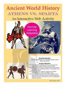 Preview of H.S. Ancient World History/Athens vs. Sparta Webquest