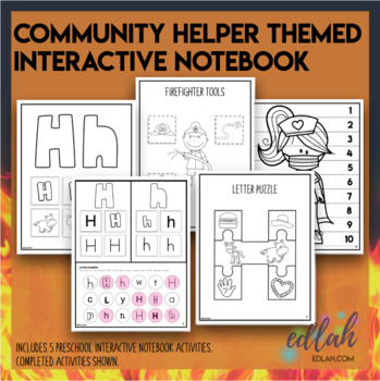 Preview of H is for Helping Themed Interactive Notebook - Preschool - Distance Learning