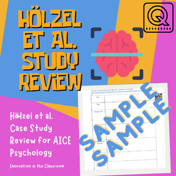 Preview of Hölzel et al. Case Study Review Sheet with Quizlet link and QR code