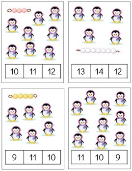 Preview of H016 (PDF): WINTER|penguin & beads (adding) #10-20 (3pgs)