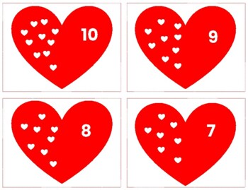 Preview of H036 (PDF): VALENTINES|HEARTS (#0-11) quantity counting (2 part cards) (3pgs)