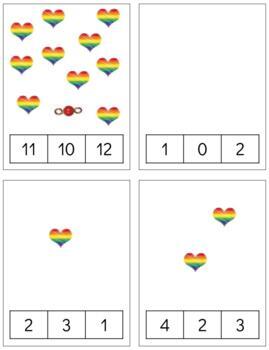 Preview of H054 (GOOGLE): VALENTINES|HEARTS & beads (#0-11) cards (3pgs) 