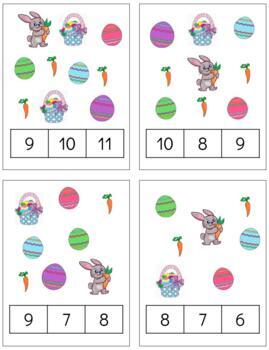 Preview of H059: (GOOGLE) EASTER (#0-11) clip cards (counting quantities) (3pgs)