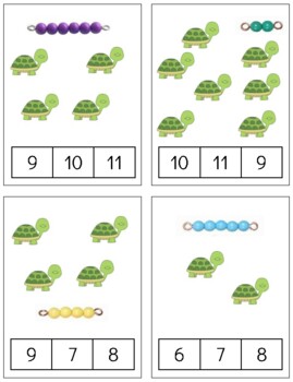 Preview of H076 (PDF): SPRING|TURTLES|BEADS (#0-11) clip cards (3pgs)