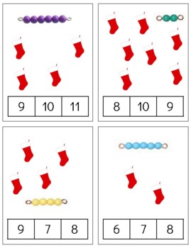 Preview of H080 (PDF): WINTER|CHRISTMAS (stocking\beads) #0-11 clip cards (3pgs)