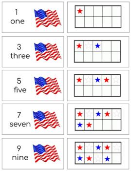 Preview of H090: (GOOGLE) FLAGS|STARS (#1-10) (ten frame) (2 part cards) (2pgs)