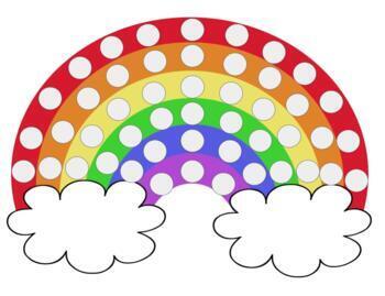 Preview of H097 (GOOGLE): SPRING|RAINBOW mat (ADD pompoms) (1pg)