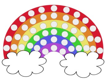 Preview of H097 (PDF): SPRING|RAINBOW mat (ADD pompoms) (1pg)