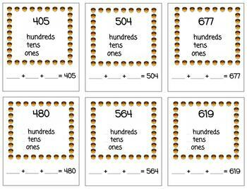 Preview of H1055 (GOOGLE): TURKEY (place value) (random #: 100to999) cards (4pgs)