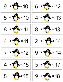 Preview of H1133 (GOOGLE): PENGUIN (adding) (sums:10-30) missing addend (3pgs)