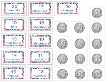 Preview of H128: FLAGS|MONEY  (#10-20) (dime|penny) coin paper counters (2pgs)
