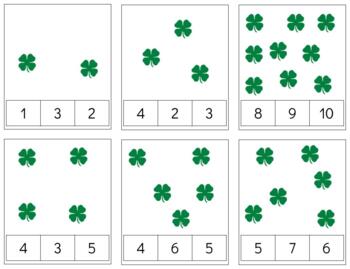 Preview of H210: SPRING|ST PATRICKS|SHAMROCK (#0-11) (counting quantities) (2pgs) 
