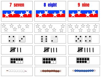 Preview of H224: STAR #0-11 (ten frame\beads\tally\dice\objects) 6 part cards (4pgs) 