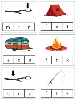 Preview of H292 (PDF): CAMPING (beginning sound) (clip cards) (3pgs)