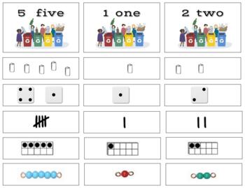 Preview of H374: SPRING|RECYCLE #0-11 (ten frame\beads\tally\dice\objects) 6 pt cards 4pgs