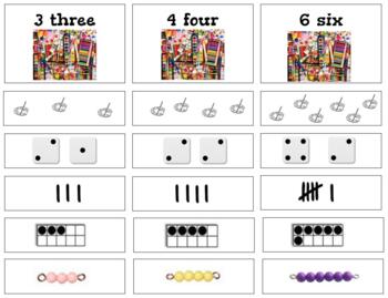 Preview of H385: ART #0-11 (ten frame\beads\tally\dice\objects) 6 part cards (4pgs)
