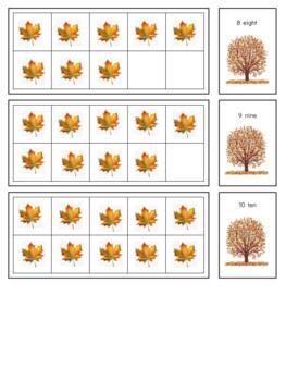 Preview of H577: FALL #0-10 ten frame leaf cards (3pgs)