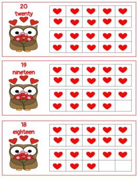 Preview of H599: VALENTINES|HEARTS #9-20 (ten frame) 2 part cards (4pgs)