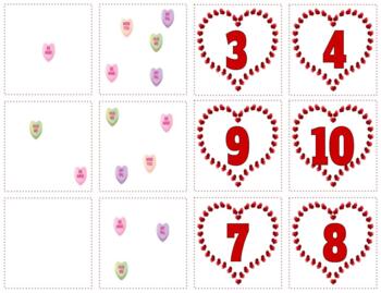 Preview of H650: VALENTINES|HEARTS #0-10 (counting quantity) 2 part cards (2pgs)