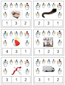 Preview of H754 (PDF): WINTER/SNOWMAN (syllable clip cards) (4pgs)