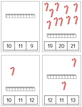 Preview of H768 (PDF): CHRISTMAS/CANDY CANE (& ten bar) #10-20 clip cards (3pgs)