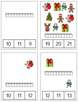 Preview of H769 (PDF): CHRISTMAS  (& ten bar)  #10-20 clip cards (3pgs)