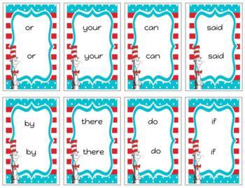 Preview of H781: (GOOGLE) DR SUESS (sight words) 2 part cards (5pgs)
