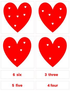 Preview of H859 (GOOGLE): VALENTINES|HEARTS (#0-11) quantity counting (2 part cards) (3pgs)